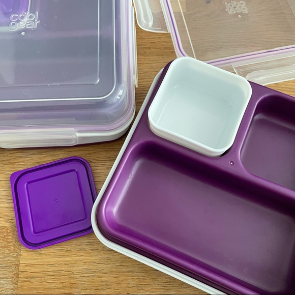 2-Pack Cool Gear Ez-Freeze Collapsible Bento Box Lunch Box Salad Container - Picture 5 of 7